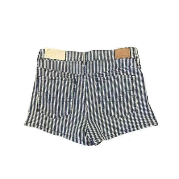 American Eagle Hi Rise Shortie Blue Striped Next Level Stretch Size 8 NWT - Picture 2 of 9